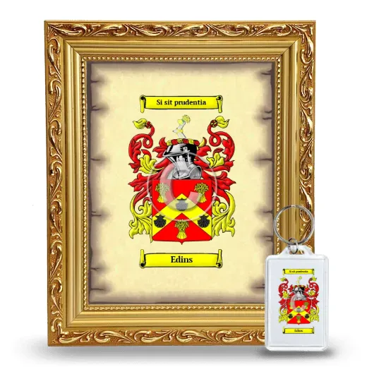 Edins Framed Coat of Arms and Keychain - Gold