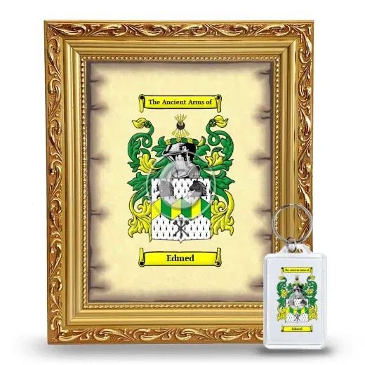 Edmed Framed Coat of Arms and Keychain - Gold