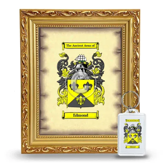 Edmond Framed Coat of Arms and Keychain - Gold