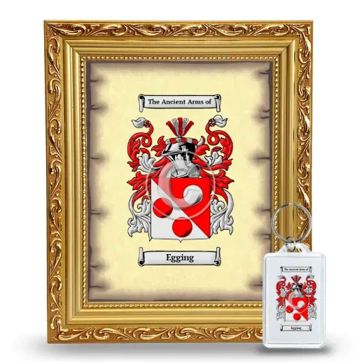 Egging Framed Coat of Arms and Keychain - Gold