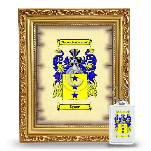 Egnor Framed Coat of Arms and Keychain - Gold