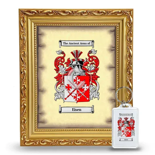Eisen Framed Coat of Arms and Keychain - Gold