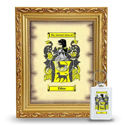 Eldon Framed Coat of Arms and Keychain - Gold