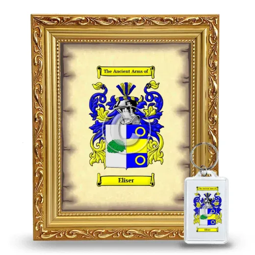 Eliser Framed Coat of Arms and Keychain - Gold