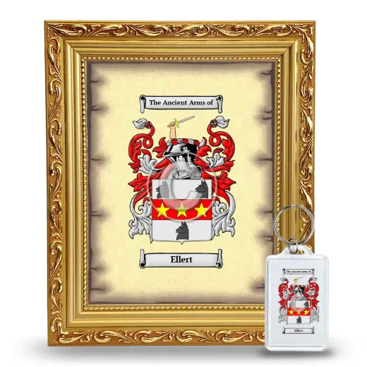 Ellert Framed Coat of Arms and Keychain - Gold