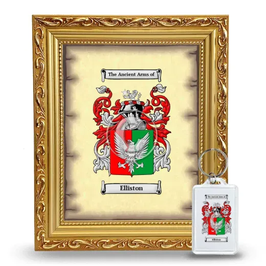 Elliston Framed Coat of Arms and Keychain - Gold