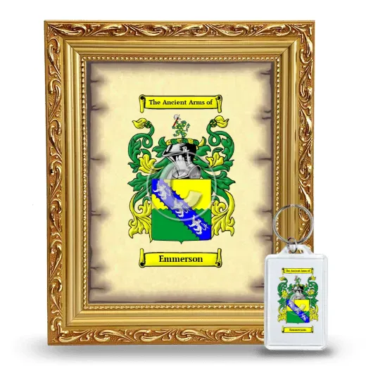 Emmerson Framed Coat of Arms and Keychain - Gold