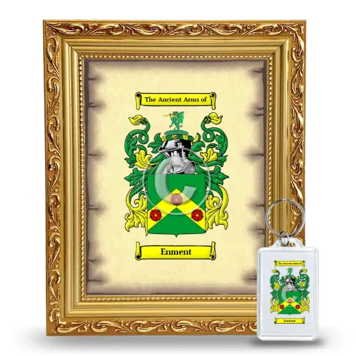 Enment Framed Coat of Arms and Keychain - Gold