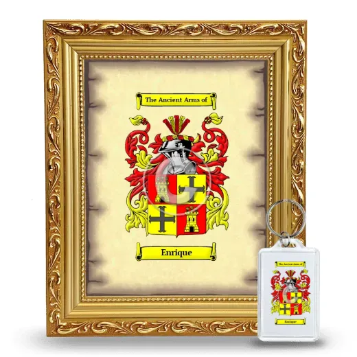 Enrique Framed Coat of Arms and Keychain - Gold