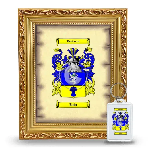 Eoin Framed Coat of Arms and Keychain - Gold
