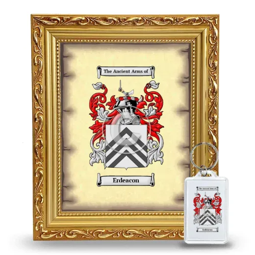 Erdeacon Framed Coat of Arms and Keychain - Gold