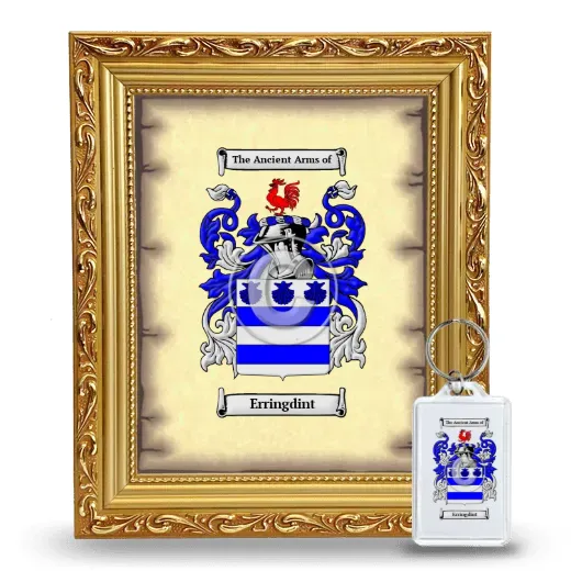 Erringdint Framed Coat of Arms and Keychain - Gold
