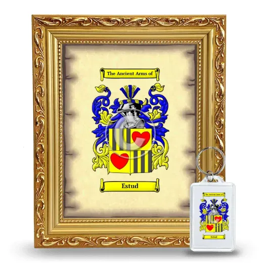Estud Framed Coat of Arms and Keychain - Gold