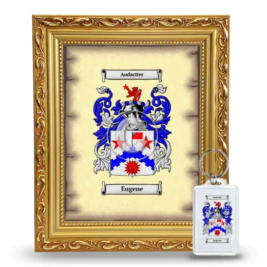 Eugene Framed Coat of Arms and Keychain - Gold
