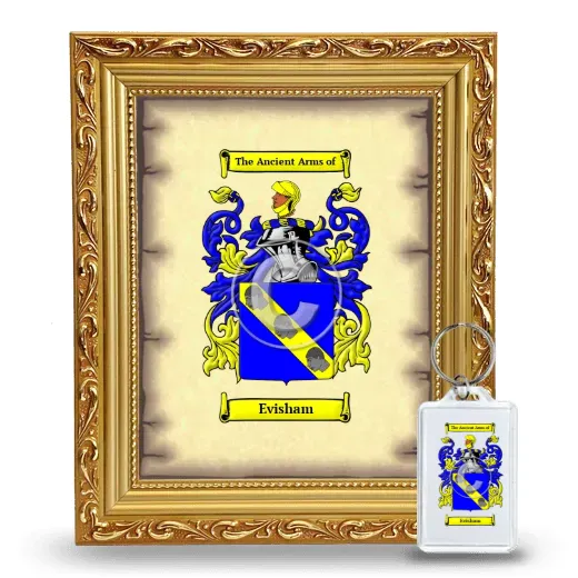 Evisham Framed Coat of Arms and Keychain - Gold