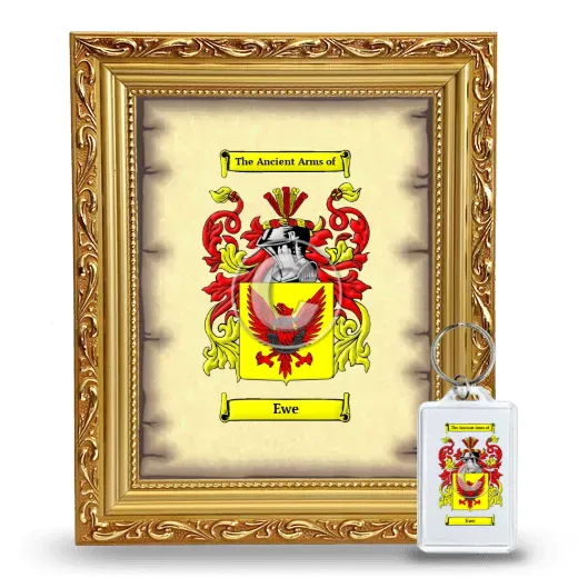 Ewe Framed Coat of Arms and Keychain - Gold