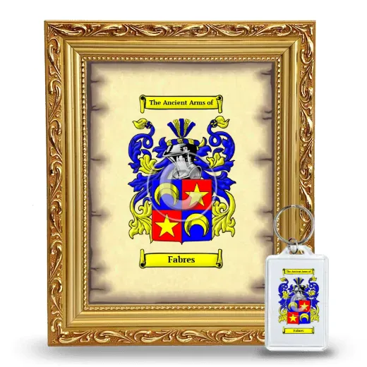 Fabres Framed Coat of Arms and Keychain - Gold