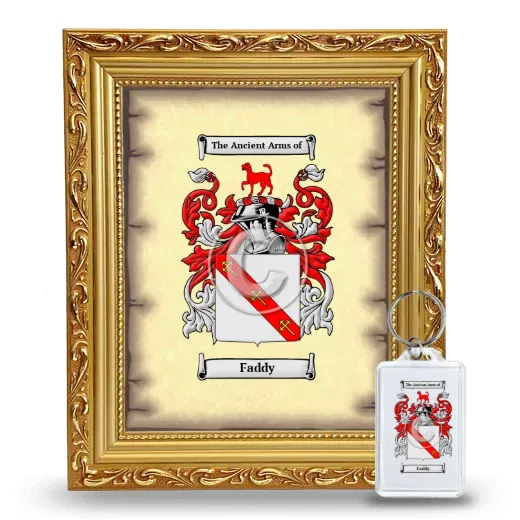 Faddy Framed Coat of Arms and Keychain - Gold