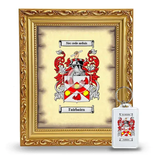 Fairbairn Framed Coat of Arms and Keychain - Gold