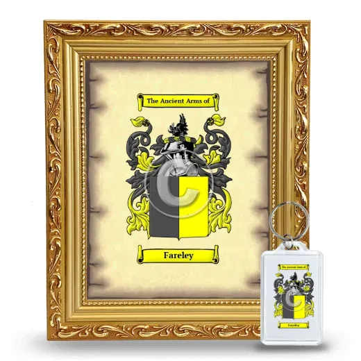 Fareley Framed Coat of Arms and Keychain - Gold