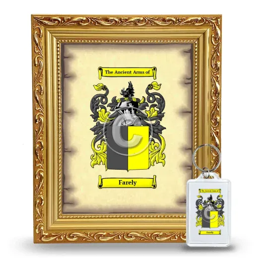 Farely Framed Coat of Arms and Keychain - Gold