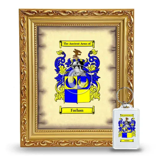Farhan Framed Coat of Arms and Keychain - Gold