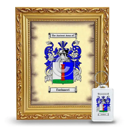 Farinacci Framed Coat of Arms and Keychain - Gold