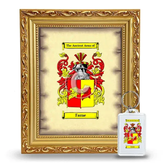 Farne Framed Coat of Arms and Keychain - Gold