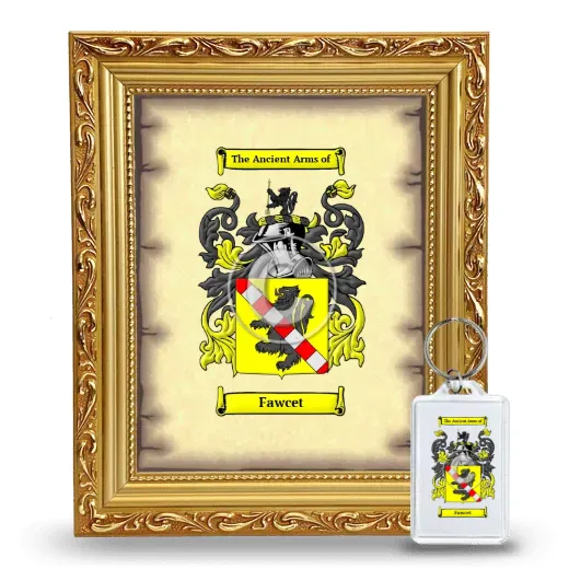 Fawcet Framed Coat of Arms and Keychain - Gold