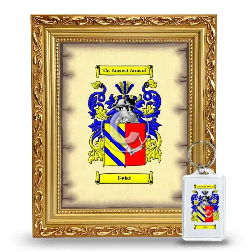 Feist Framed Coat of Arms and Keychain - Gold