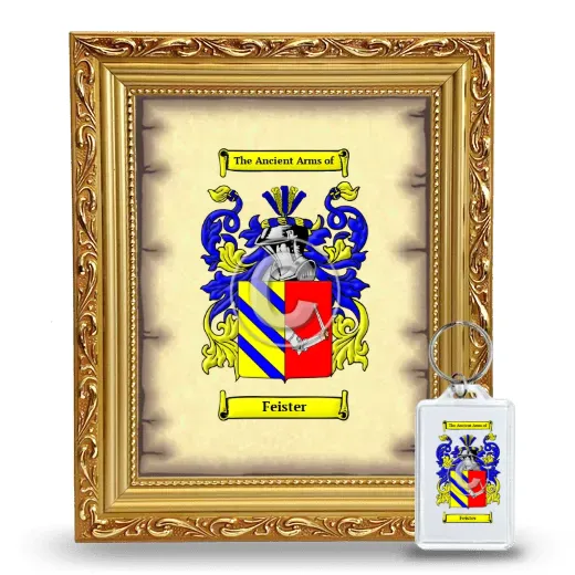 Feister Framed Coat of Arms and Keychain - Gold