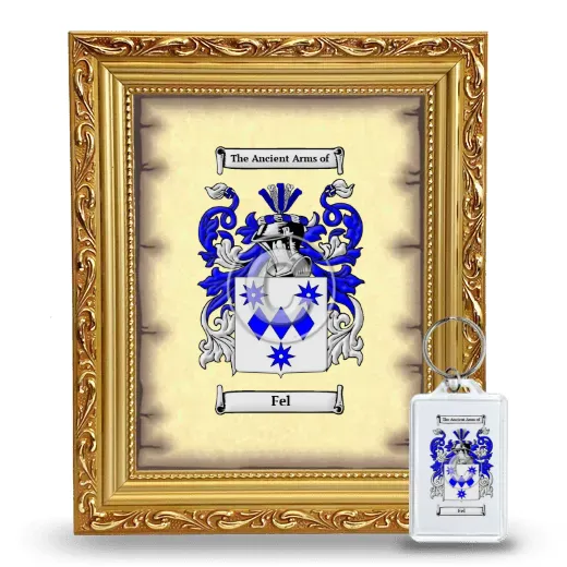 Fel Framed Coat of Arms and Keychain - Gold