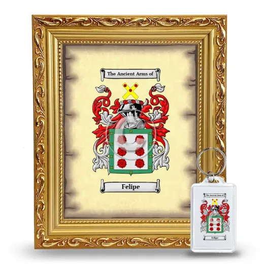 Felipe Framed Coat of Arms and Keychain - Gold