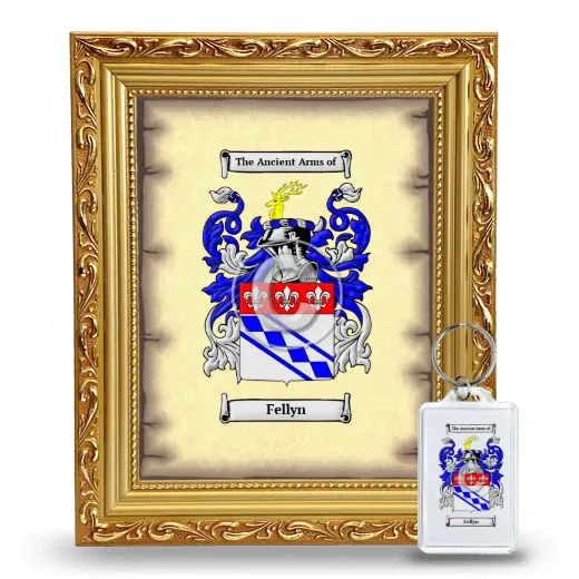 Fellyn Framed Coat of Arms and Keychain - Gold