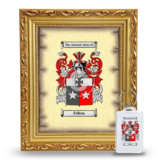 Felten Framed Coat of Arms and Keychain - Gold