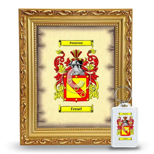 Fernel Framed Coat of Arms and Keychain - Gold
