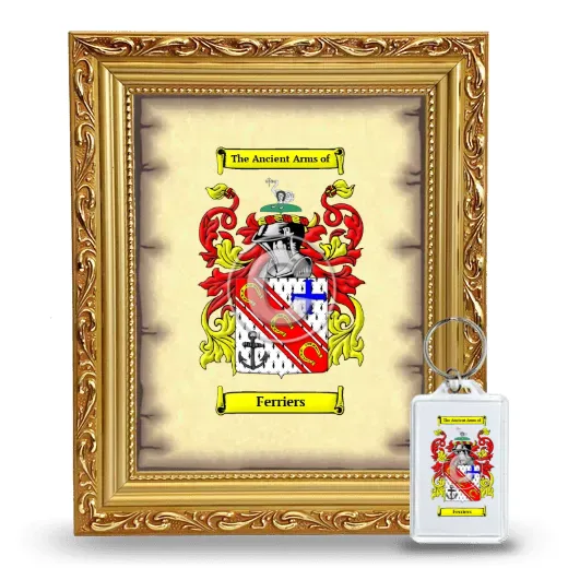 Ferriers Framed Coat of Arms and Keychain - Gold