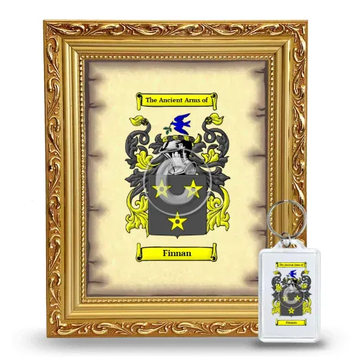 Finnan Framed Coat of Arms and Keychain - Gold