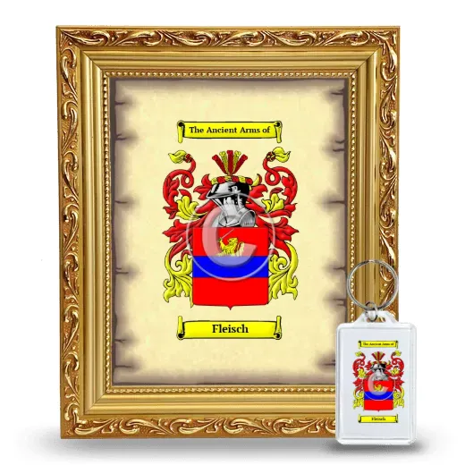 Fleisch Framed Coat of Arms and Keychain - Gold