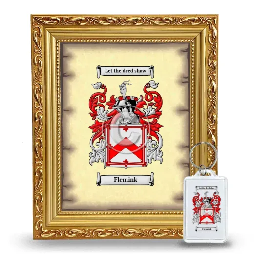 Flemink Framed Coat of Arms and Keychain - Gold
