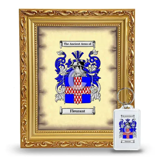 Fleurant Framed Coat of Arms and Keychain - Gold