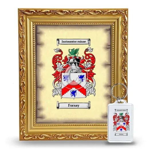 Forsay Framed Coat of Arms and Keychain - Gold