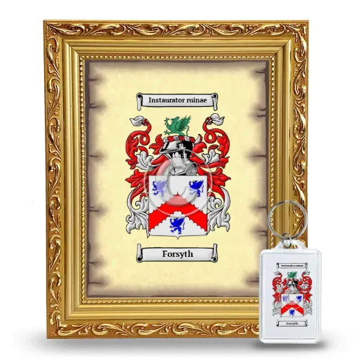 Forsyth Framed Coat of Arms and Keychain - Gold