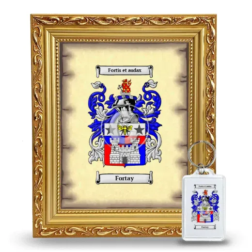Fortay Framed Coat of Arms and Keychain - Gold