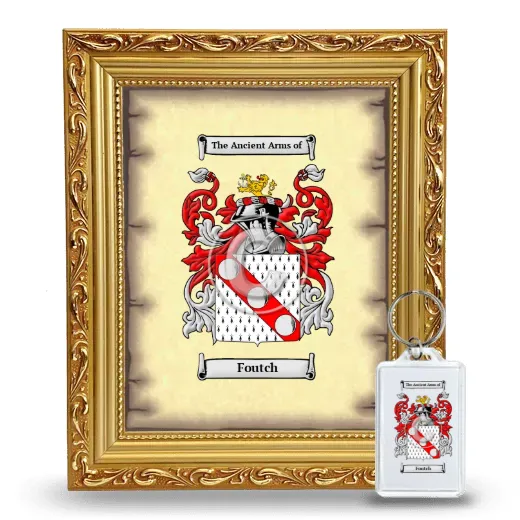 Foutch Framed Coat of Arms and Keychain - Gold