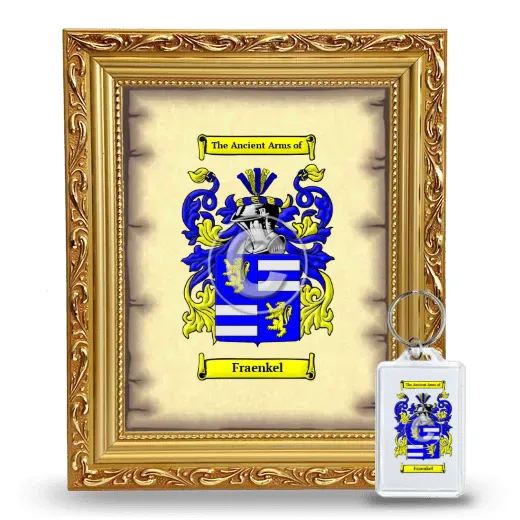 Fraenkel Framed Coat of Arms and Keychain - Gold