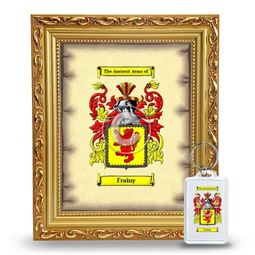Frainy Framed Coat of Arms and Keychain - Gold