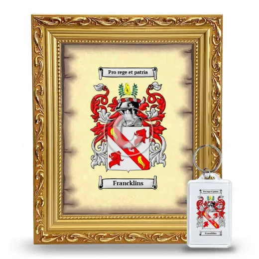 Francklins Framed Coat of Arms and Keychain - Gold