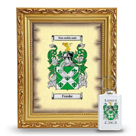 Franke Framed Coat of Arms and Keychain - Gold