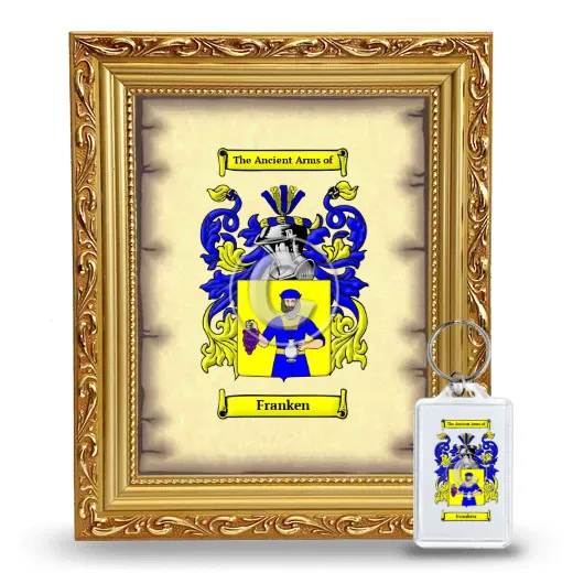 Franken Framed Coat of Arms and Keychain - Gold